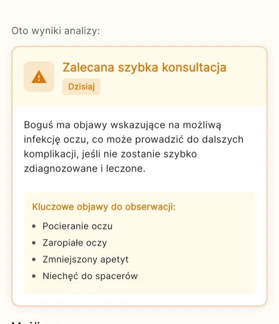 Otrzymaj poradę — ekran aplikacji
